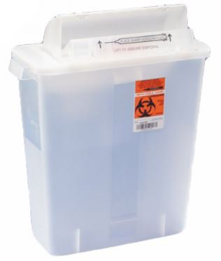 Sharps Container SharpStar™ In-Room™ Translucent 16-1/2 H X 13-3/4 W X 6 D Inch Horizontal Entry 3 Gallon - BeHope