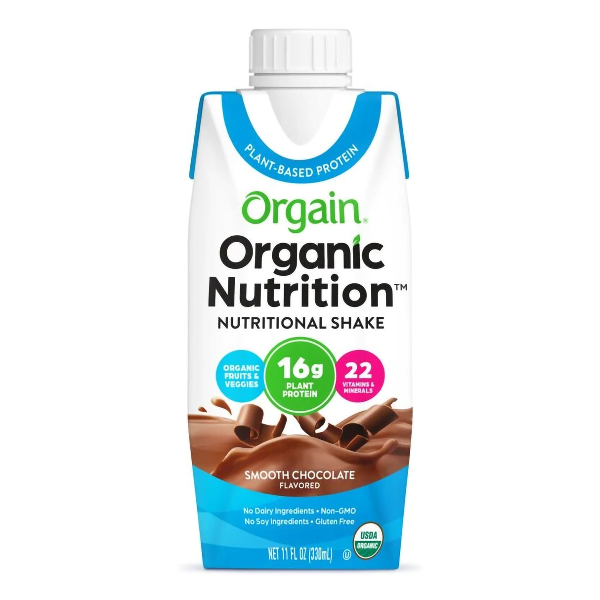 Oral Supplement Organic Nutrition™ Vegan Smooth Chocolate Flavor Liquid 11 oz. Carton - BeHope
