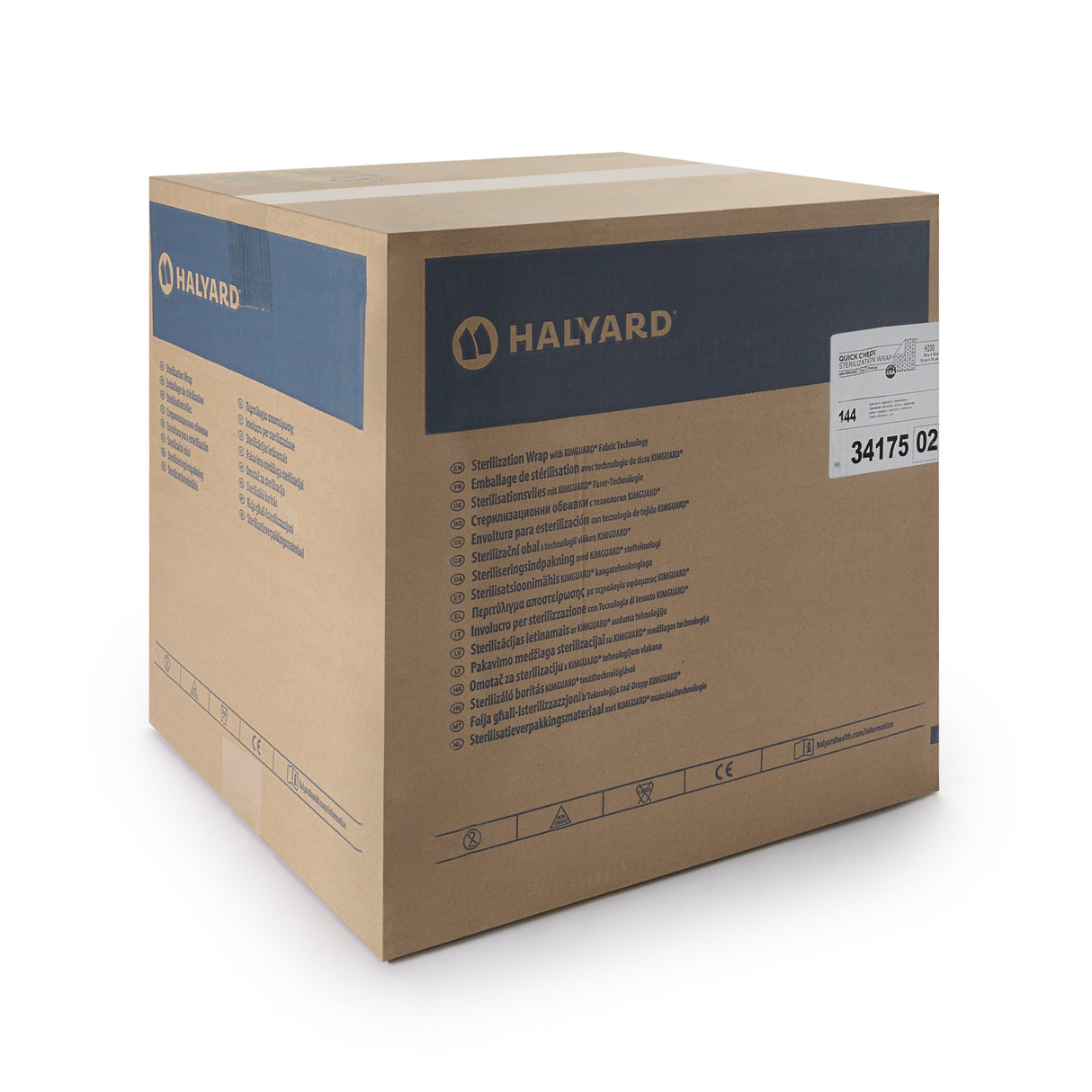 QUICK CHECK* H200 Sterilization Wrap White / Blue 30 X 30 Inch Dual Layer SMS Polypropylene Steam / EO Gas / Hydrogen Peroxide - BeHope