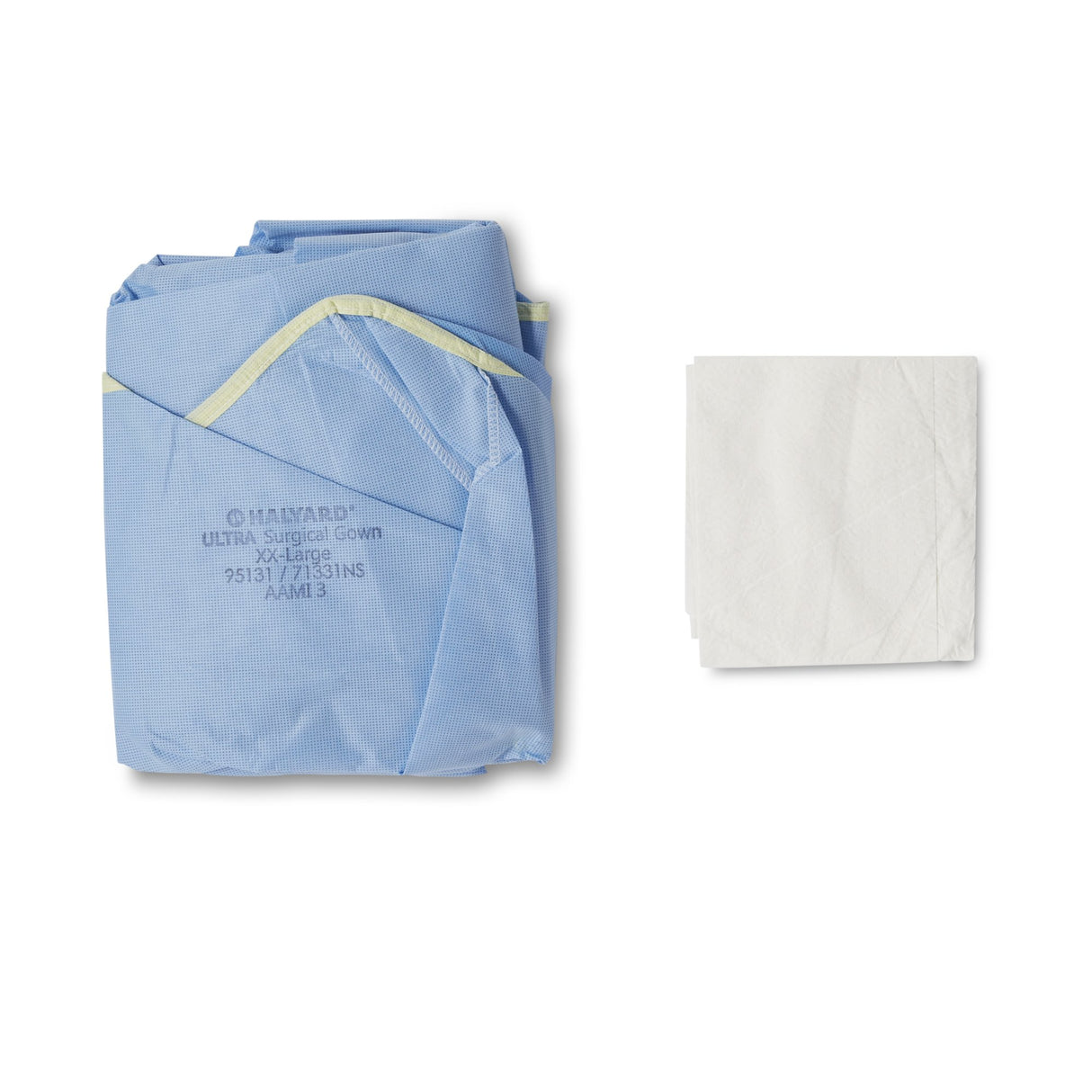 Non-Reinforced Surgical Gown with Towel ULTRA 2X-Large Blue Sterile AAMI Level 3 Disposable - BeHope