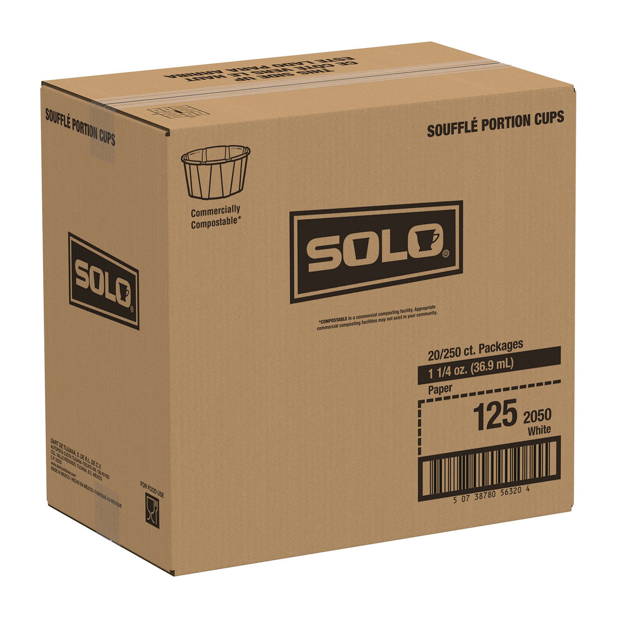 Souffle Cup Solo® 1.25 oz. White Paper Disposable - BeHope