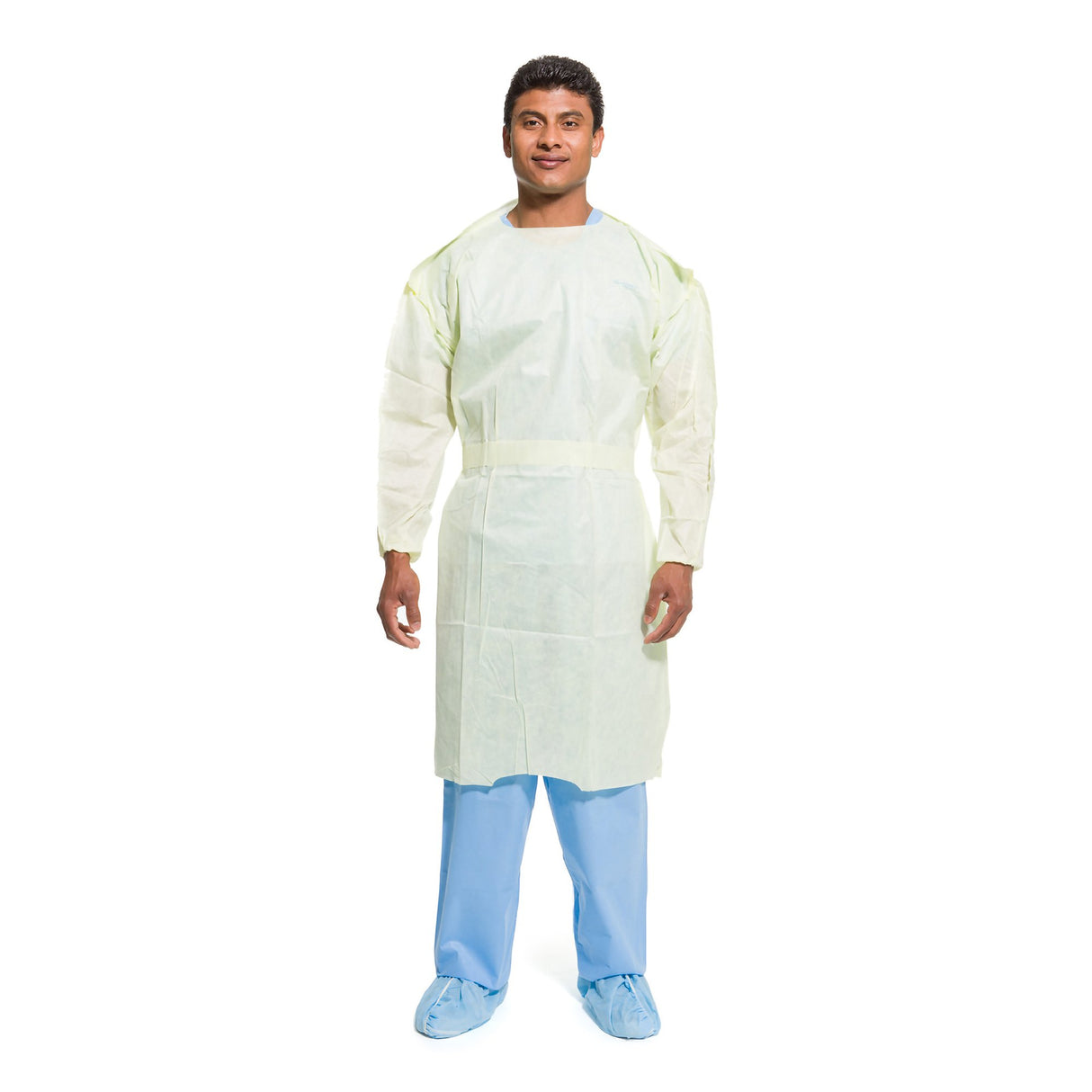 Protective Procedure Gown Halyard Tri-Layer Large Yellow NonSterile AAMI Level 2 Disposable - BeHope