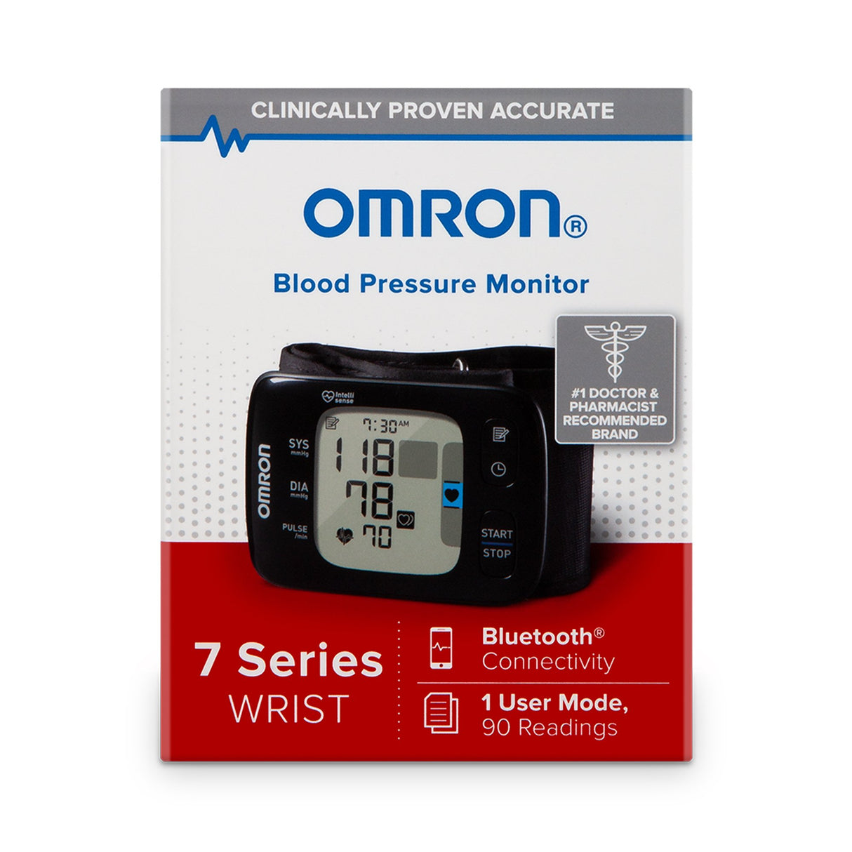 Home Automatic Digital Blood Pressure Monitor Omron®7 Series™ One Size Fits Most Cuff Cloth Fabric Cuff 12 - 20 cm Wrist - BeHope