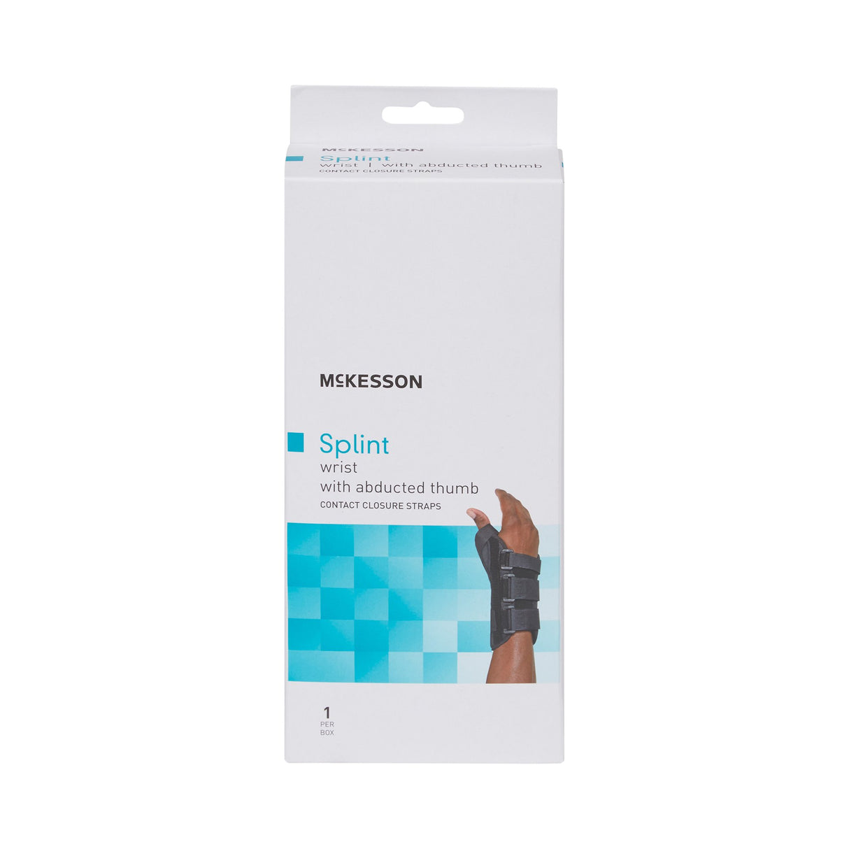 Wrist Brace with Abducted Thumb McKesson Aluminum / Foam / Spandex / Plastic Right Hand Black X-Large - BeHope