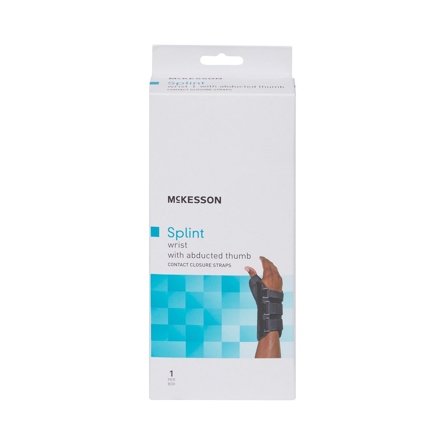 Wrist Brace with Abducted Thumb McKesson Aluminum / Foam / Spandex / Plastic Right Hand Black X-Large - BeHope