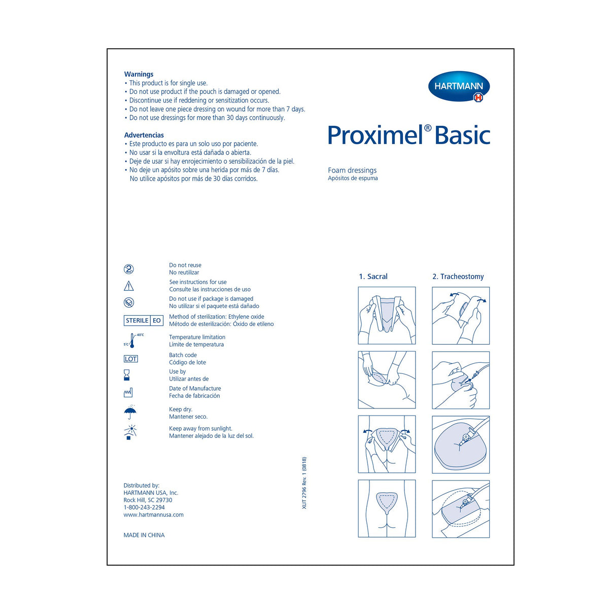 Foam Dressing Proximel® Basic Non-Border 4 X 4 Inch Without Border Waterproof Film Backing Nonadhesive Square Sterile - BeHope