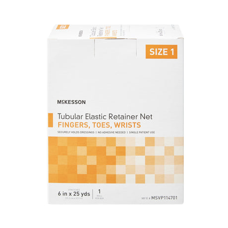 Elastic Net Retainer Dressing McKesson Tubular Elastic 6 Inch X 25 Yard (15.2 cm x 22.9 m) Size 1 White Finger / Toe / Wrist NonSterile - BeHope