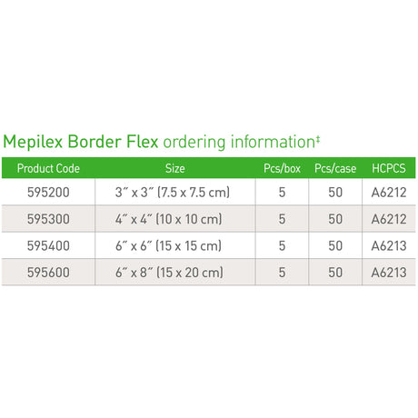 Foam Dressing Mepilex® Border Flex 4 X 4 Inch With Border Film Backing Silicone Adhesive Square Sterile - BeHope