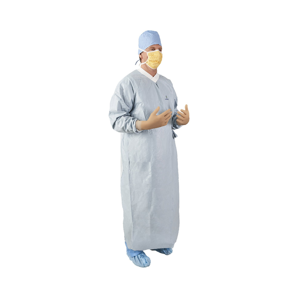 Surgical Gown with Towel Aero Chrome Large Silver Sterile AAMI Level 4 Disposable - BeHope