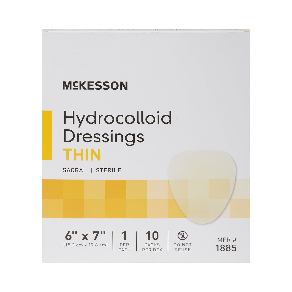 Thin Hydrocolloid Dressing McKesson Film Backing 6 X 7 Inch Sacral Hydrocolloid - BeHope