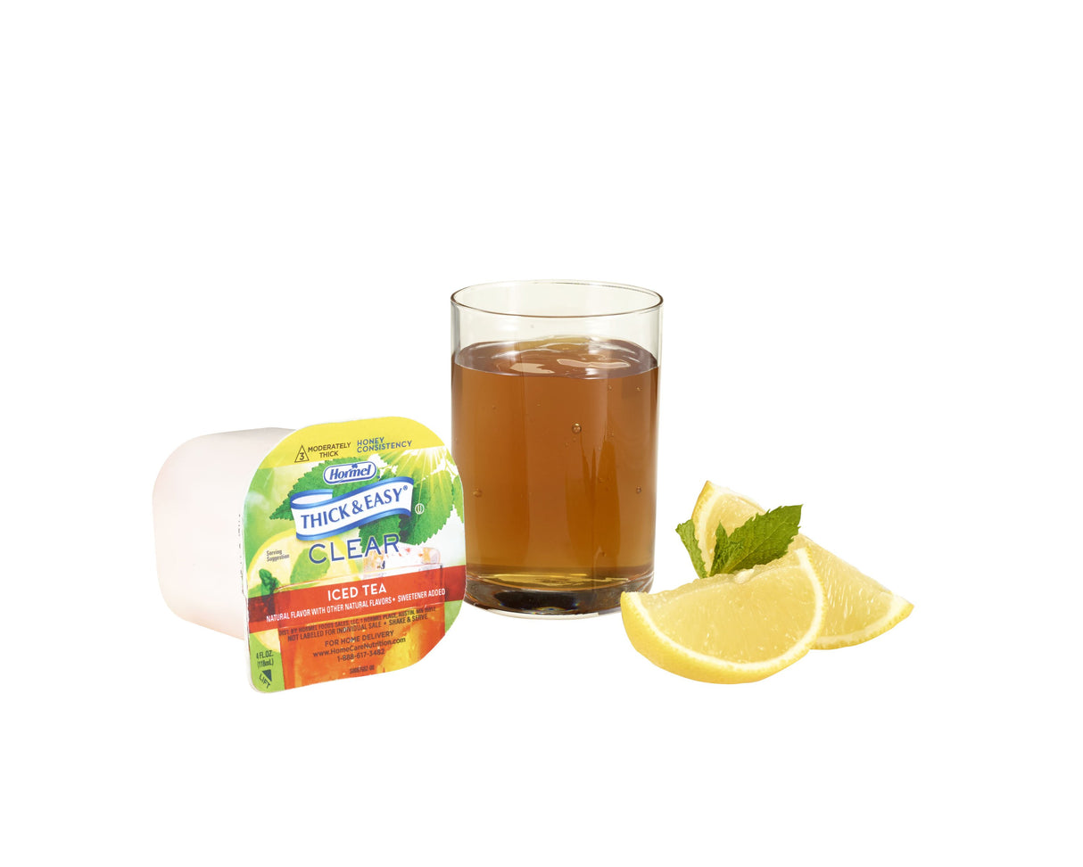 Thickened Beverage Thick & Easy® 4 oz. Portion Cup Iced Tea Flavor Liquid IDDSI Level 3 Moderately Thick/Liquidized - BeHope