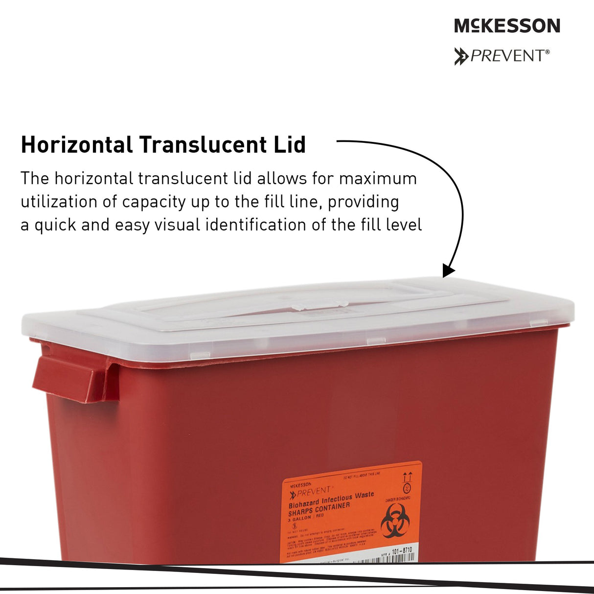 Sharps Container McKesson Red Base 13-1/2 H X 12-1/2 W X 6 D Inch Horizontal Entry 3 Gallon - BeHope