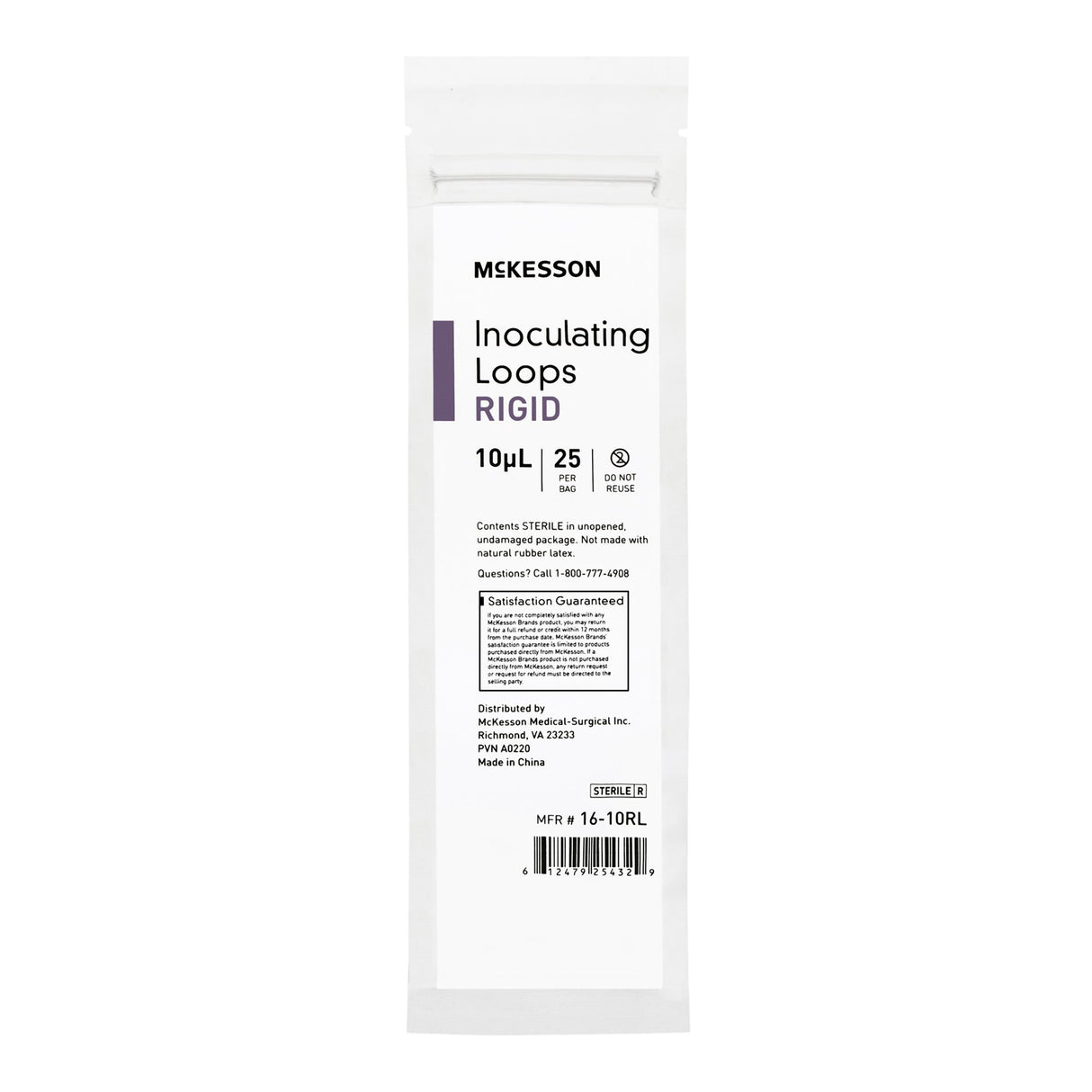 Inoculating Loop McKesson 10 μL Polystyrene Integrated Handle Sterile - BeHope