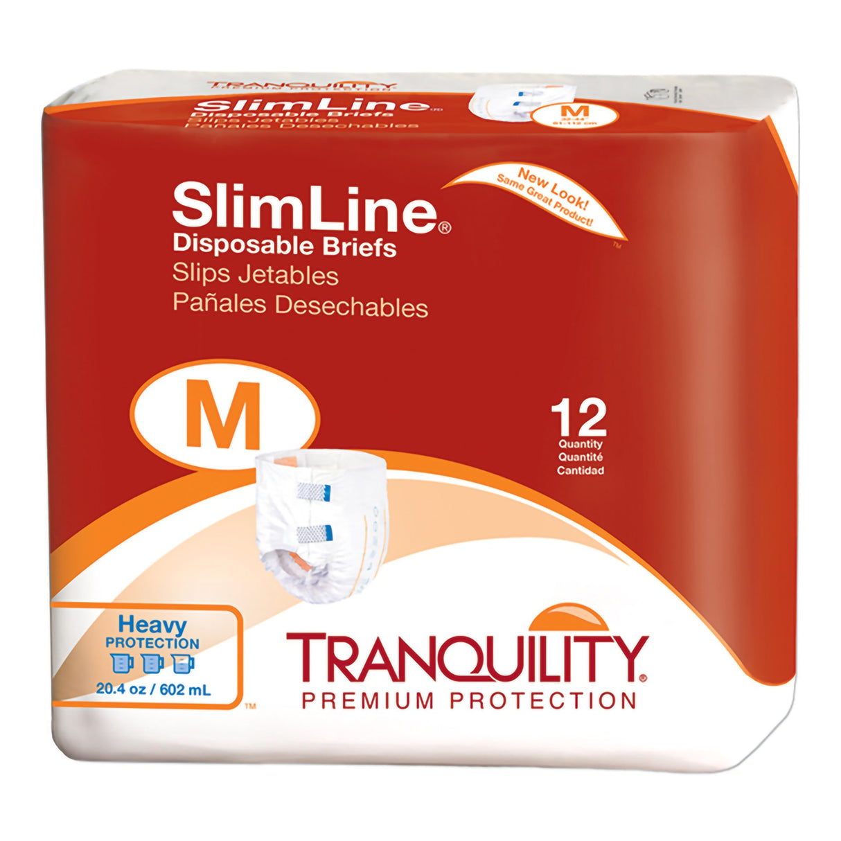 Unisex Adult Incontinence Brief Tranquility® Slimline® Medium Disposable Heavy Absorbency - BeHope