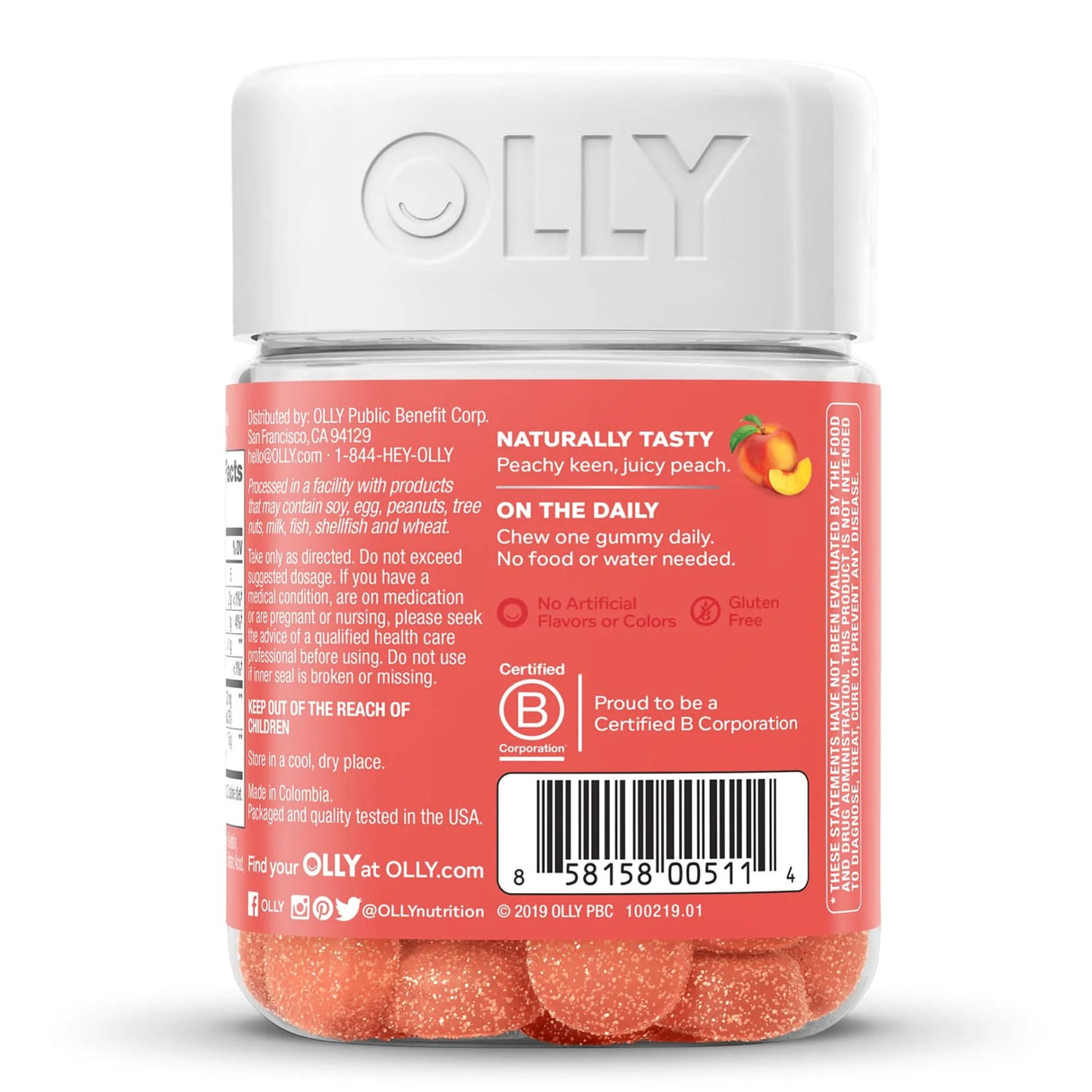 Prebiotic / Probiotic Dietary Supplement OLLY® Probiotic + Prebiotic 30 per Bottle Gummy - BeHope