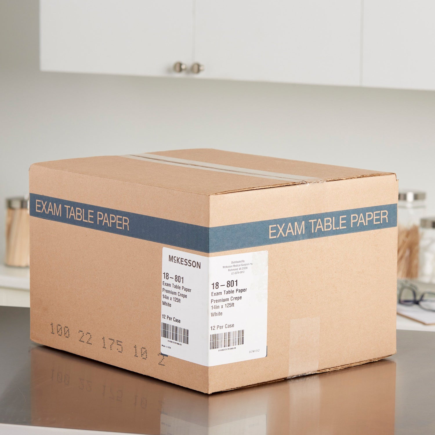 Table Paper McKesson 14 Inch Width 125 Foot Length White Crepe - BeHope