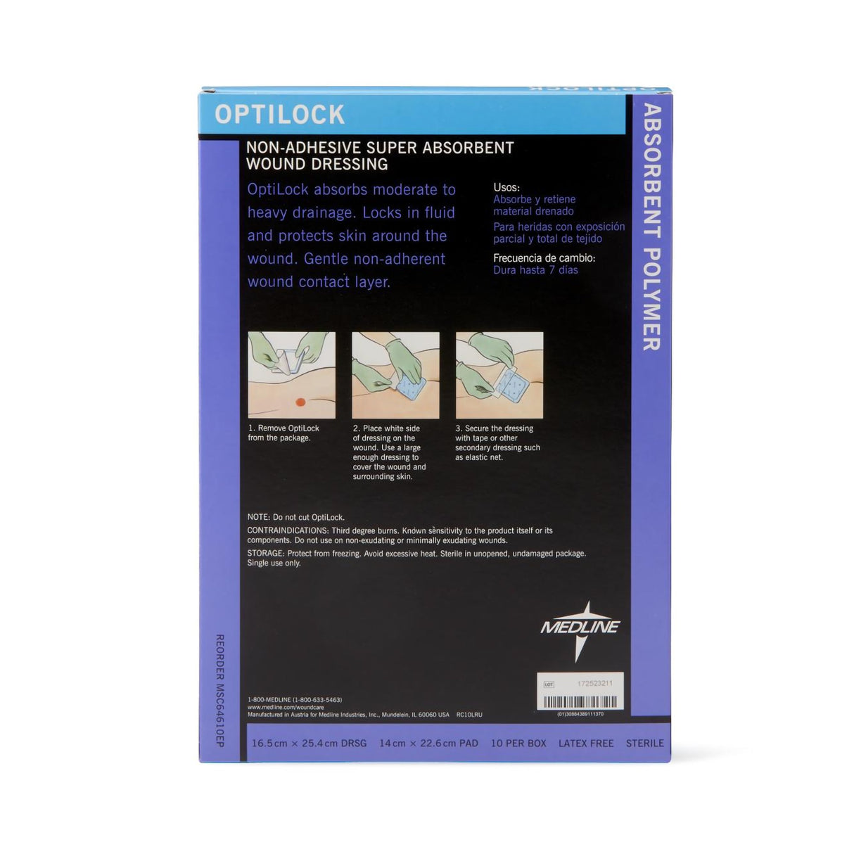Super Absorbent Dressing OptiLock® 6-1/2 X 10 Inch Rectangle - BeHope