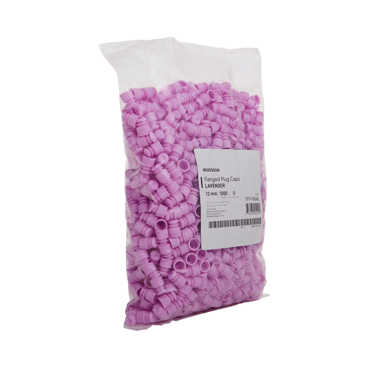 McKesson Tube Closure Polyethylene Flanged Plug Cap Lavender 13 mm For Use with 13 mm Blood Drawing Tubes, Glass Test Tubes, Plastic Culture Tubes NonSterile - BeHope