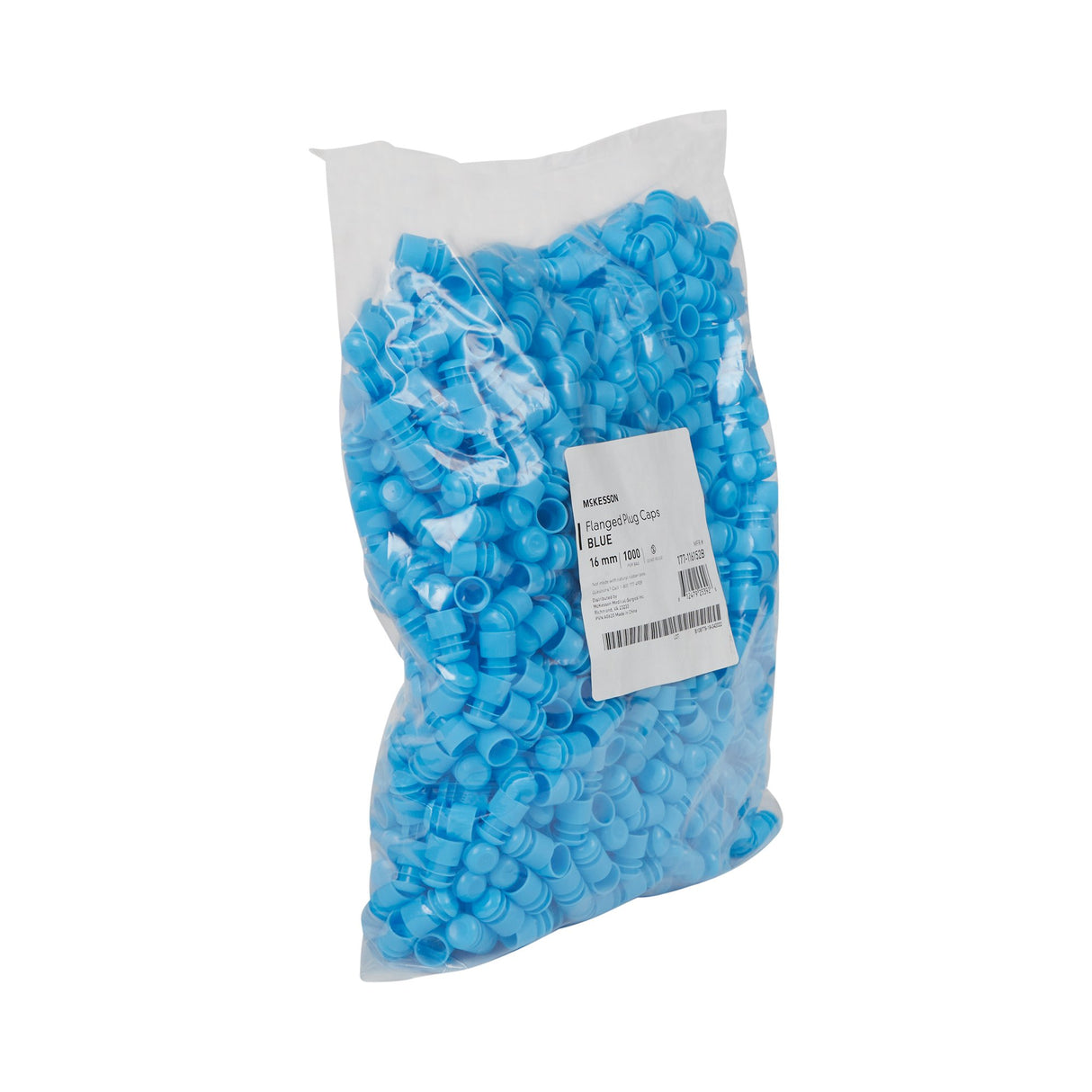 McKesson Tube Closure Polyethylene Flanged Plug Cap Blue 16 mm For Use with 16 mm Blood Drawing Tubes, Glass Test Tubes, Plastic Culture Tubes NonSterile - BeHope