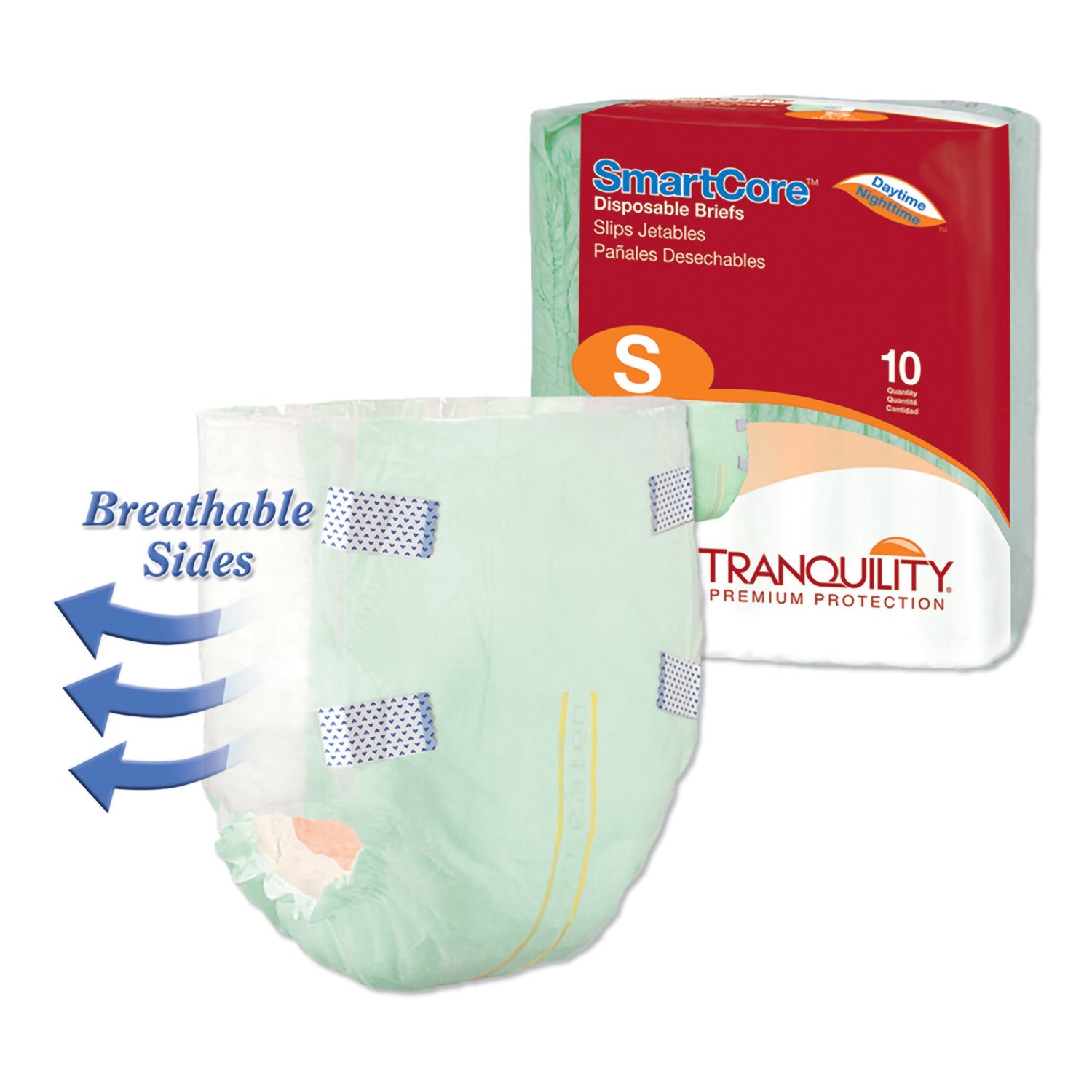 Unisex Adult Incontinence Brief Tranquility SmartCore™ Small Disposable Heavy Absorbency - BeHope