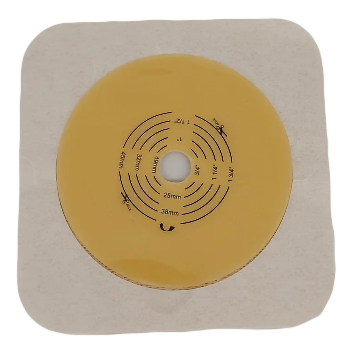 Ostomy Barrier Safe n Simple™ Trim to Fit, Standard Wear Flexible Tape 57 mm Flange Up to 1-3/4 Inch Opening 5 X 5 Inch - BeHope