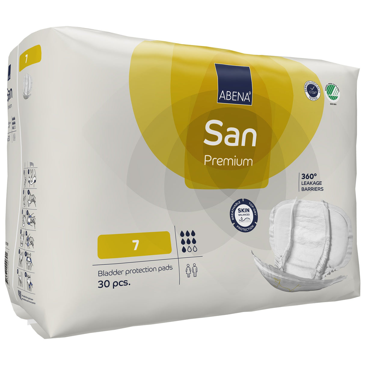 Incontinence Liner Abena® San Premium 14.1 X 24.8 Inch Heavy Absorbency Fluff / Polymer Core Size 7 - BeHope