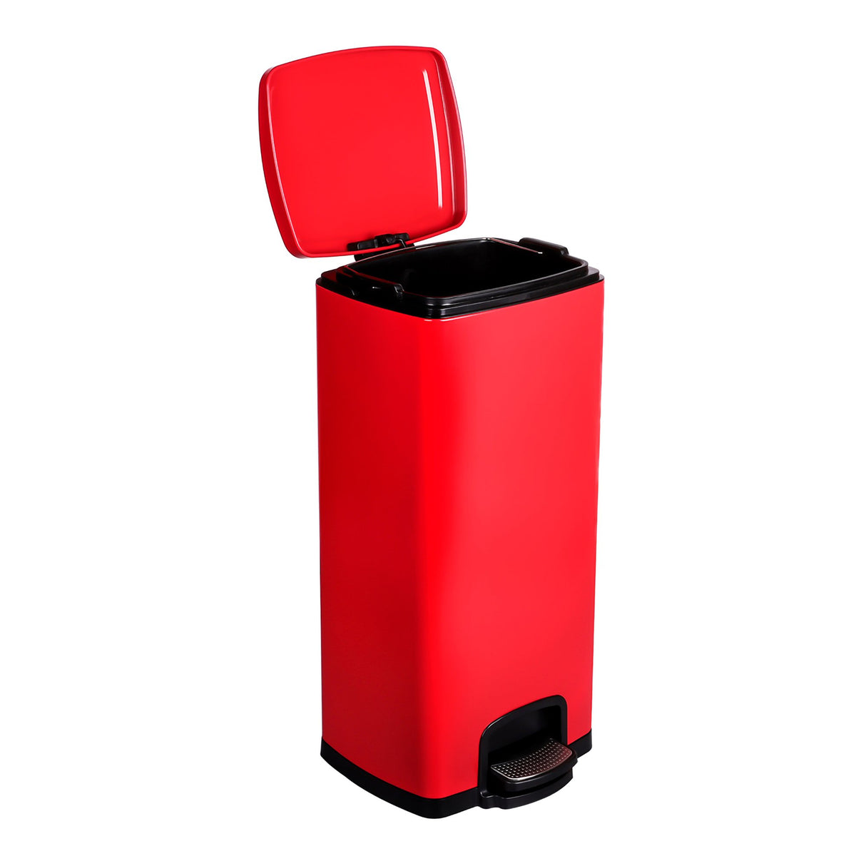 Trash Can McKesson 32 Quart / 8 gal. Red Metal Square - BeHope