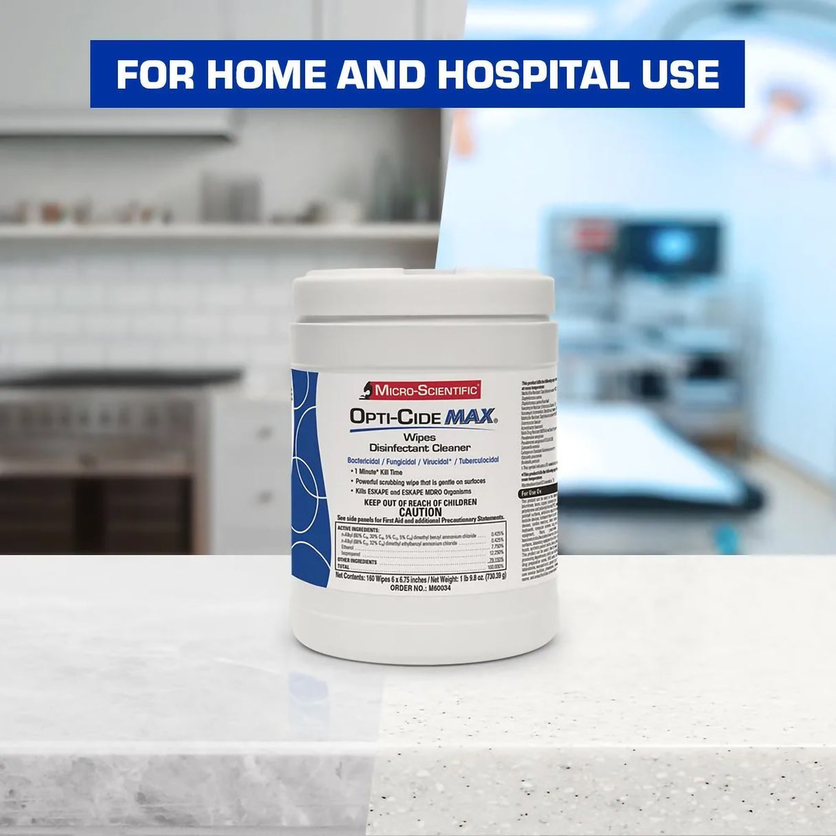 Surface Disinfectant Cleaner Opti-Cide® Max Premoistened Alcohol Based Manual Pull Wipe 160 Count Canister Alcohol Scent NonSterile - BeHope