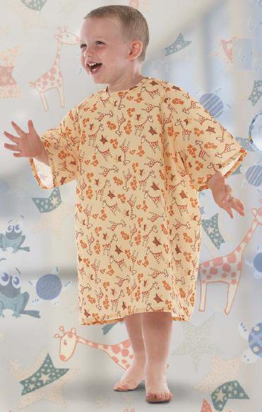 Patient Exam Gown All Stars Medium Kid Design (Turt-L Blue) Reusable - BeHope