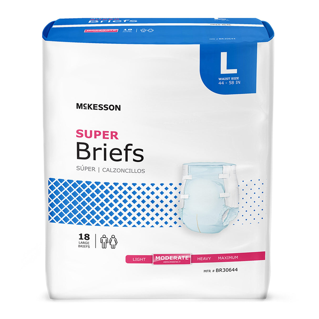 Unisex Adult Incontinence Brief McKesson Large Disposable Moderate Absorbency - BeHope