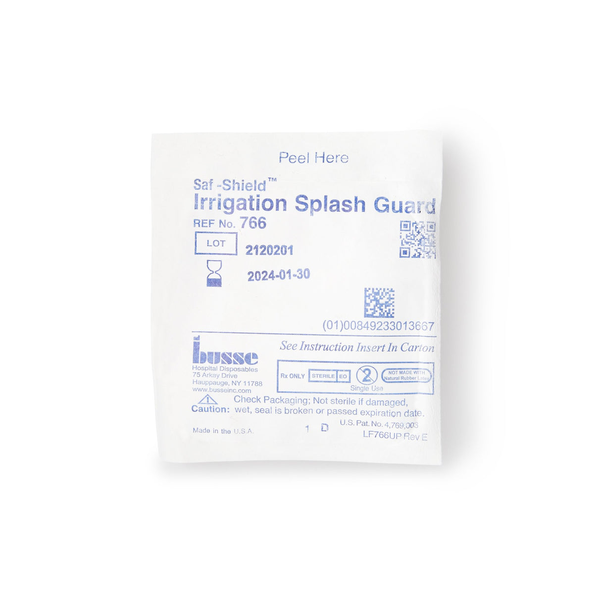 Irrigation Splash Guard Saf-Shield* 2 Exit Portals, Clear, Plastic, Angled Inlet, Sterile - BeHope