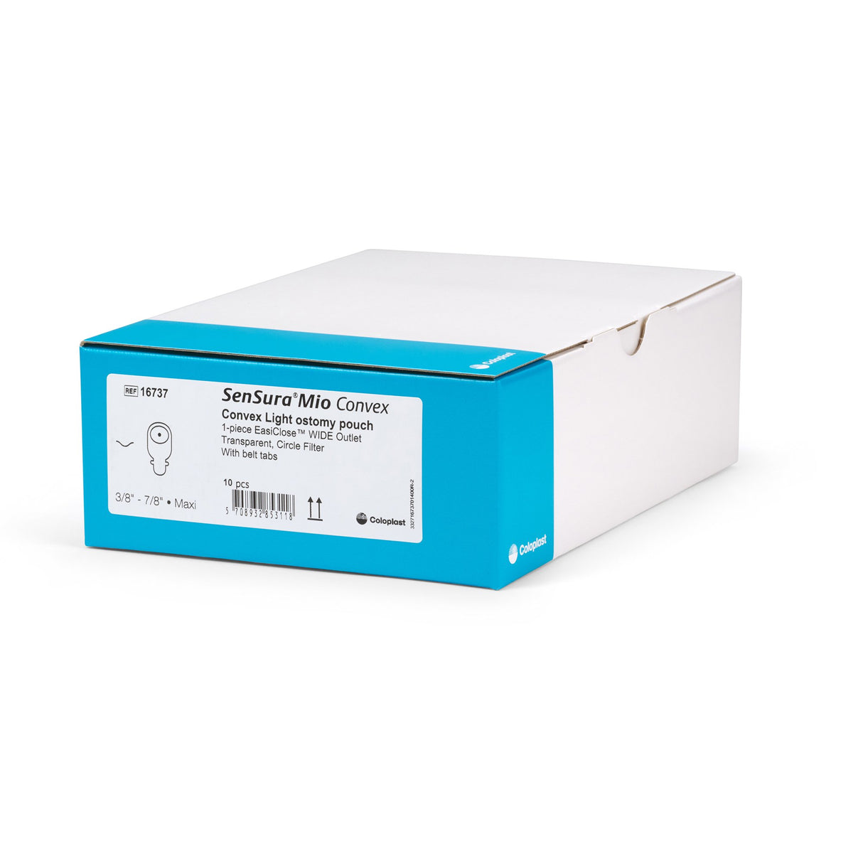 Ostomy Pouch SenSura® Mio Convex One-Piece System 11 Inch Length, Maxi Convex Light, Trim to Fit 3/8 to 7/8 Inch Stoma Drainable - BeHope