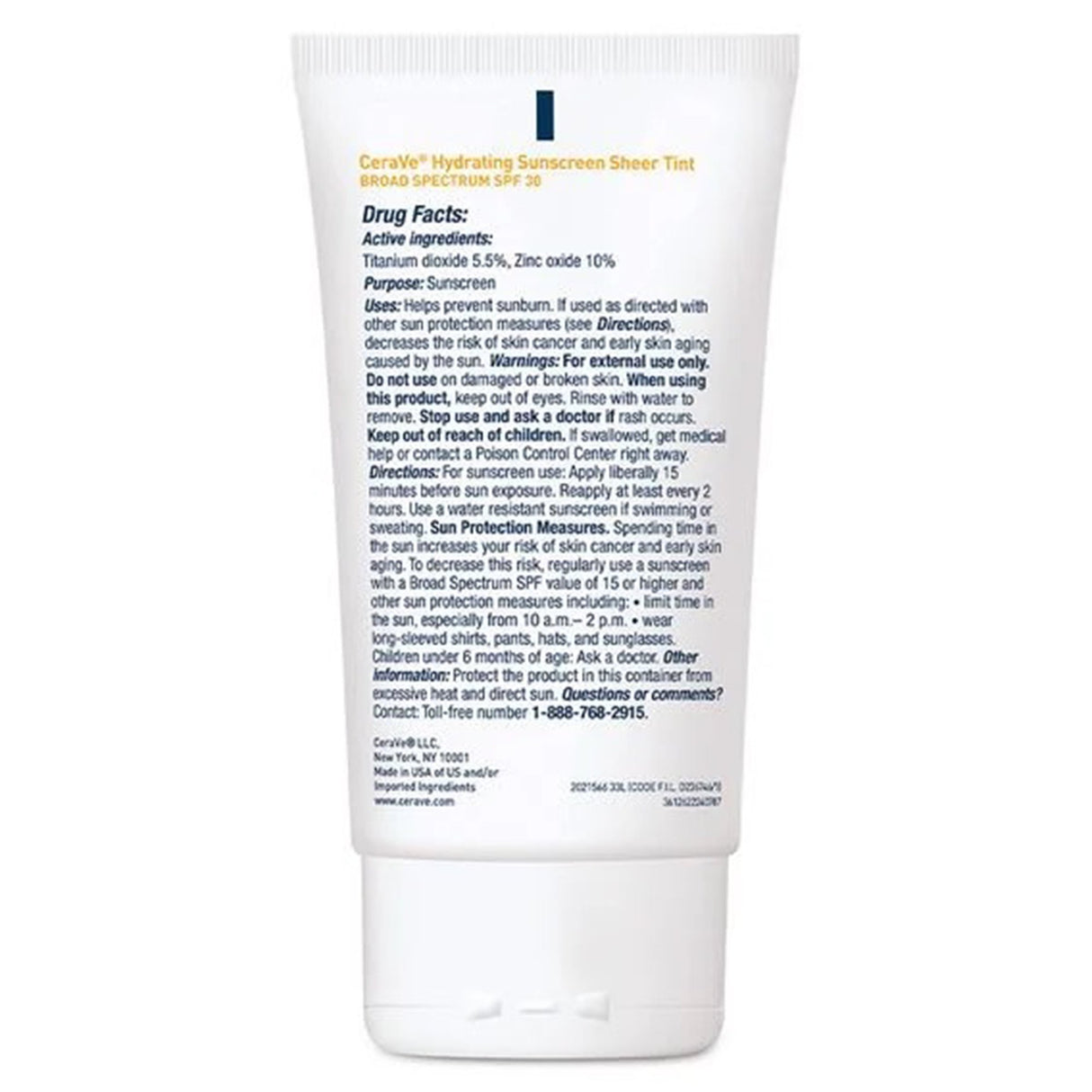 Sunscreen CeraVe® Hydrating Mineral Sunscreen Face Sheer Tint SPF30 Lotion 1.7 oz. Tube - BeHope