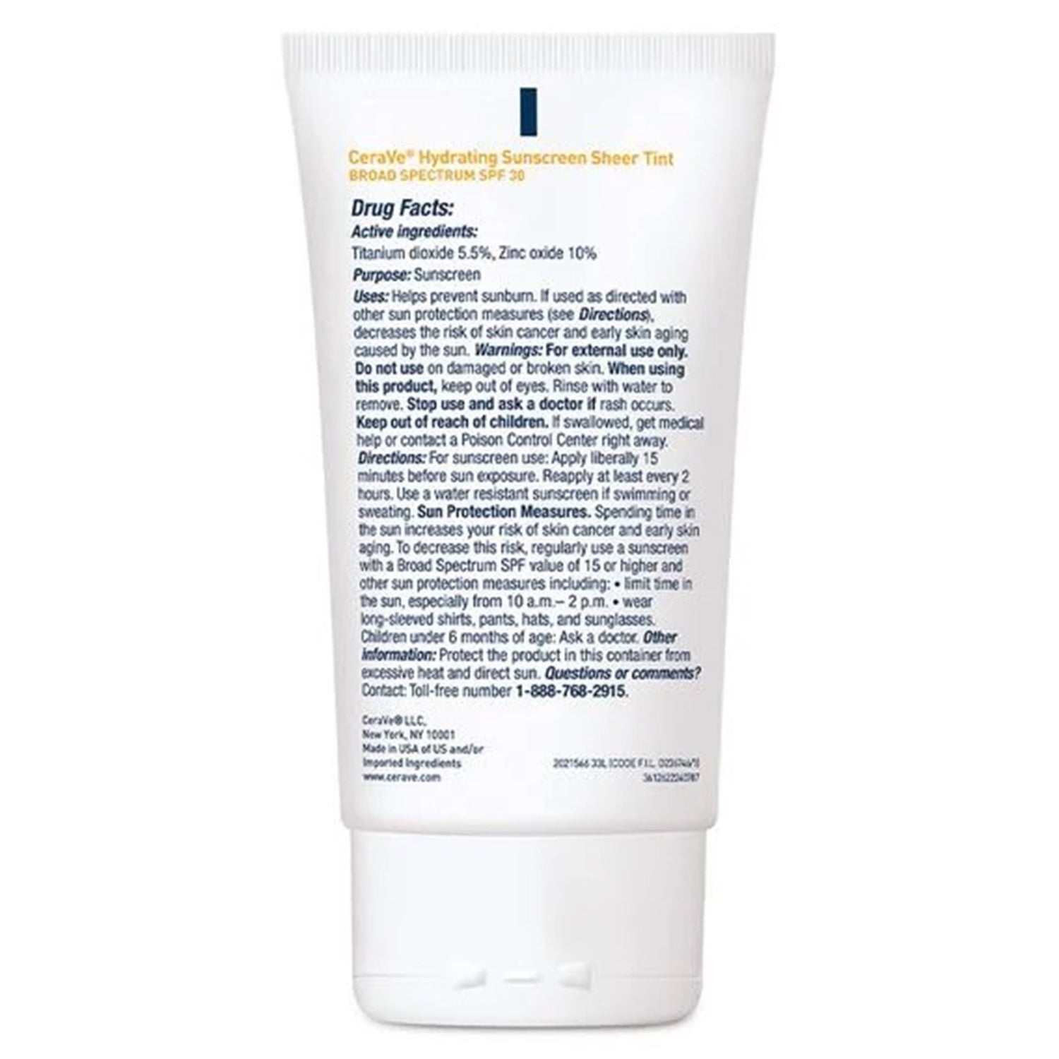 Sunscreen CeraVe® Hydrating Mineral Sunscreen Face Sheer Tint SPF30 Lotion 1.7 oz. Tube - BeHope