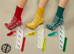 Risk Management Slipper Socks Confetti Treads® Unisex Adult Large All Around Tread Single Patient Use Yellow - BeHope