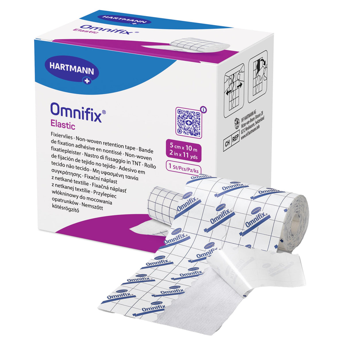 Dressing Retention Tape with Liner Omnifix® Elastic White 2 Inch X 11 Yard Nonwoven NonSterile - BeHope