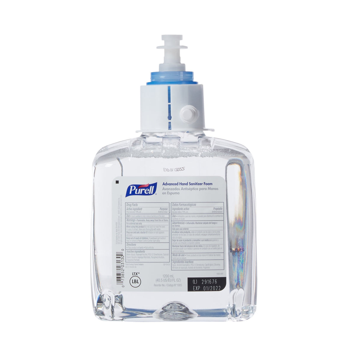 Hand Sanitizer Purell® Advanced 1,200 mL Ethyl Alcohol Foaming Dispenser Refill Bottle - BeHope