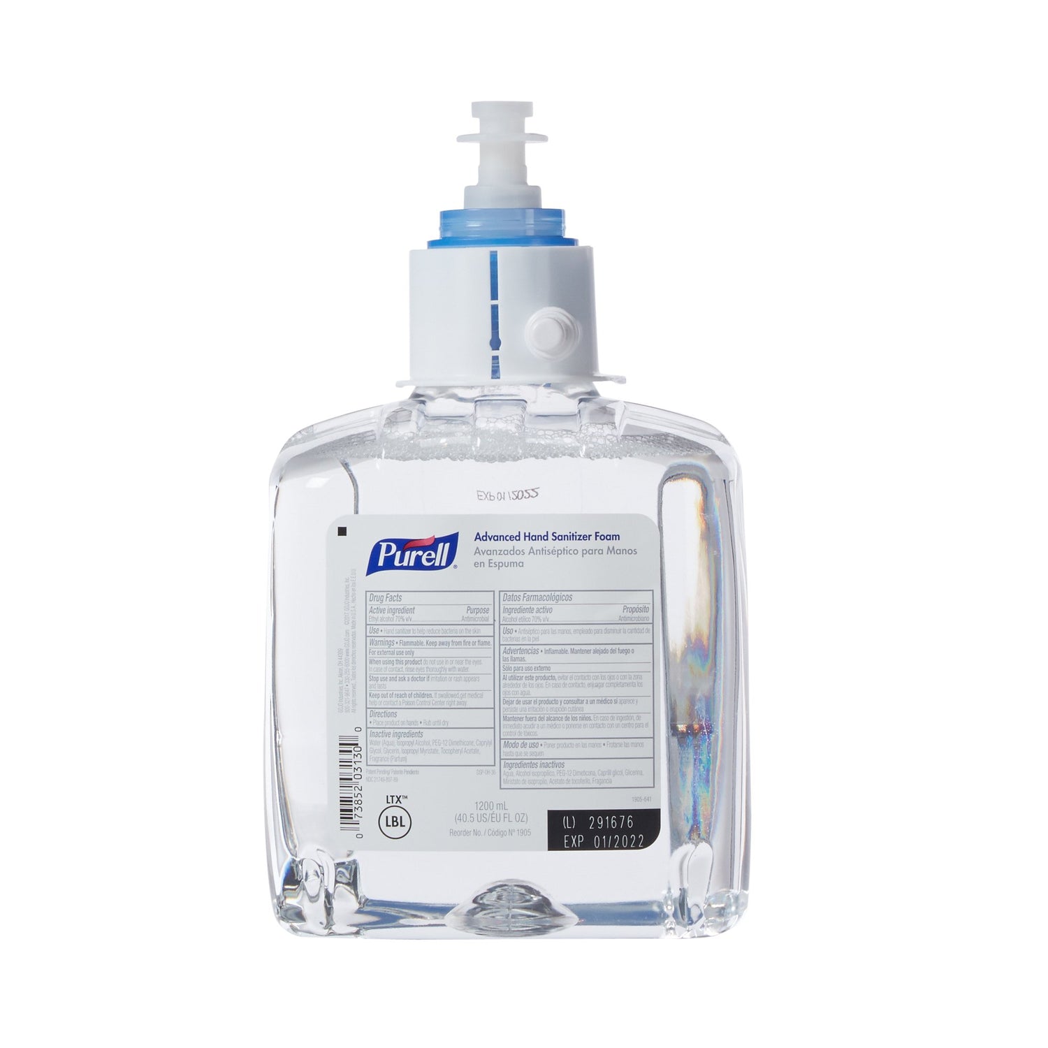 Hand Sanitizer Purell® Advanced 1,200 mL Ethyl Alcohol Foaming Dispenser Refill Bottle - BeHope