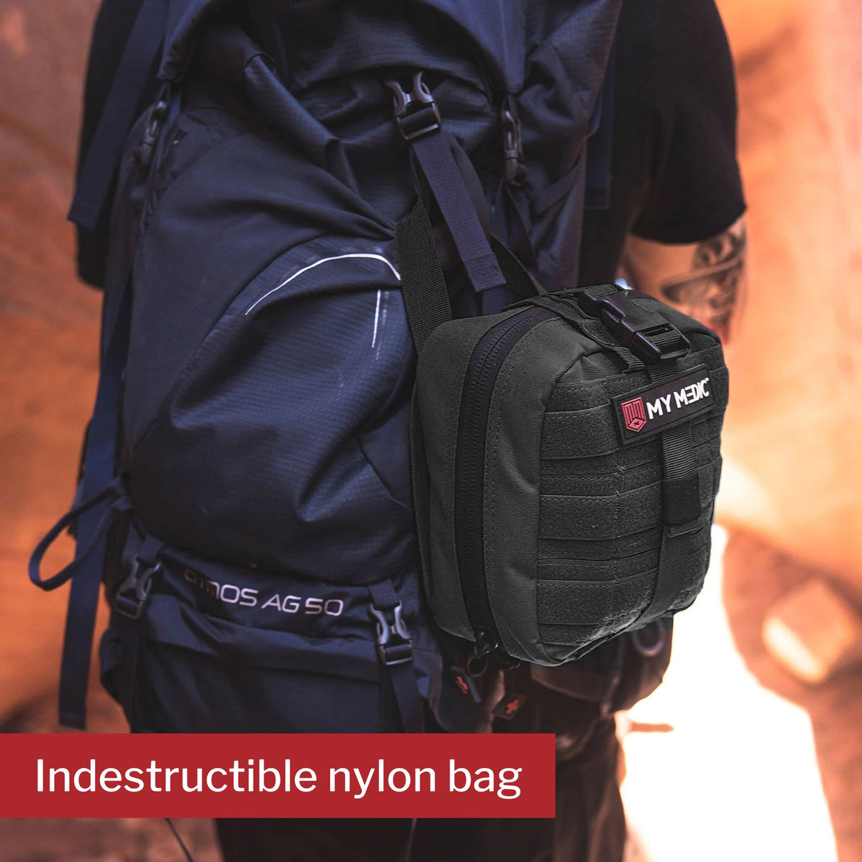 First Aid Kit My Medic™ MYFAK Pro Black Nylon Bag - BeHope