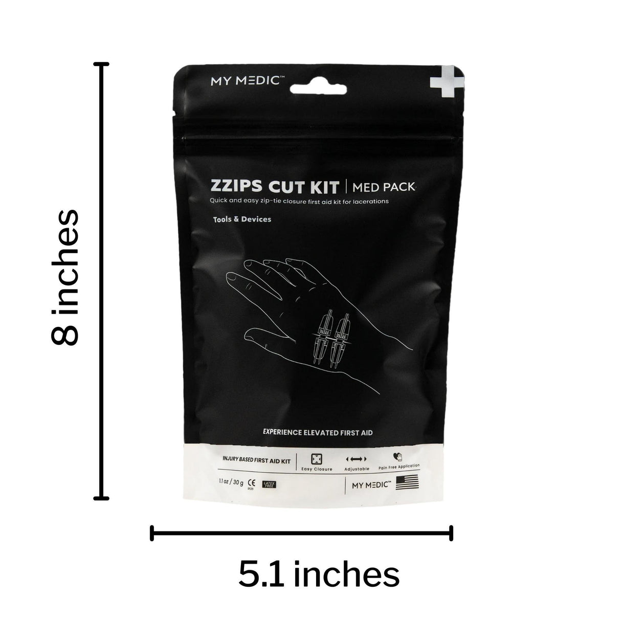 First Aid Kit My Medic™ MED PACKS ZZIPS Cut Kit Plastic Pouch - BeHope