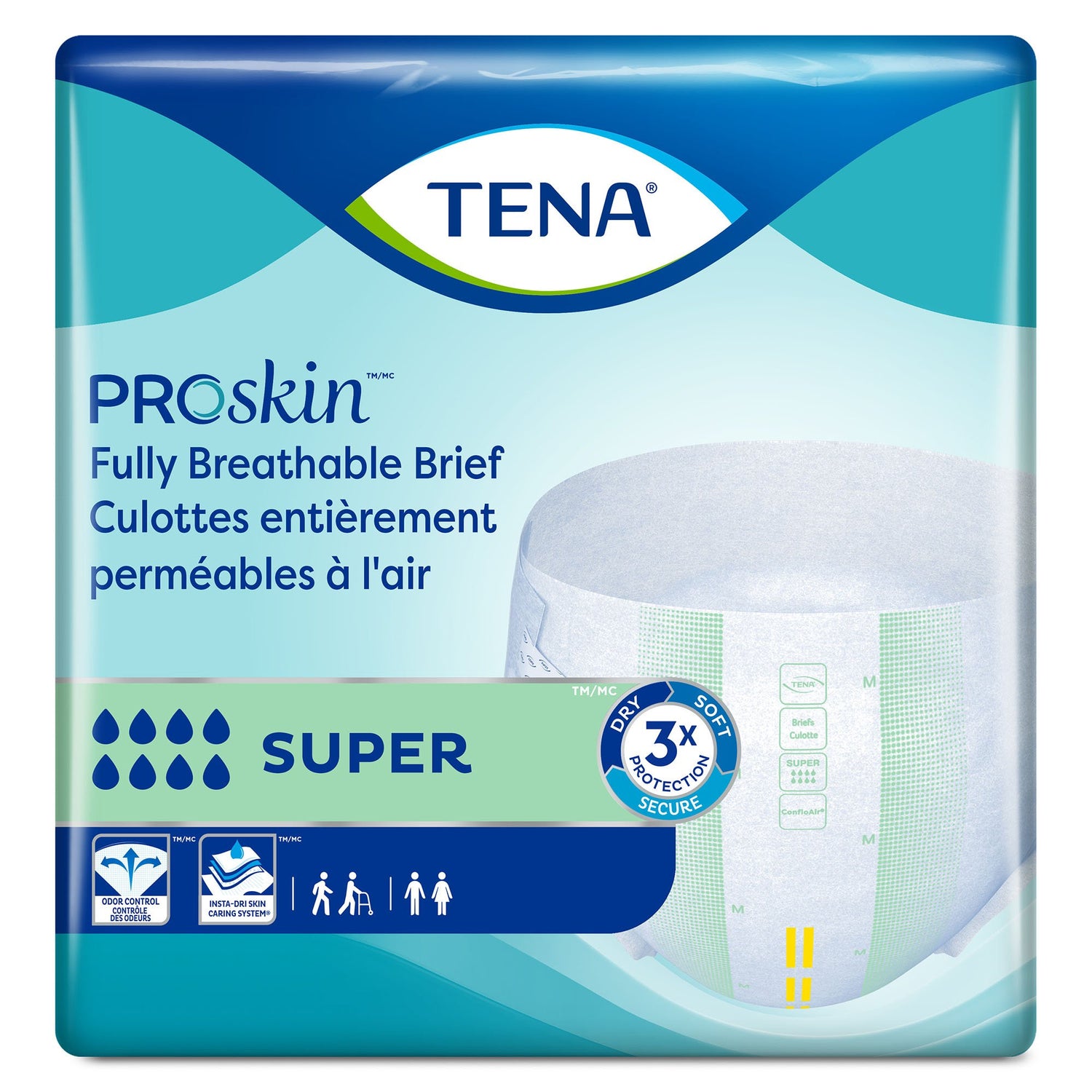 Unisex Adult Incontinence Brief TENA ProSkin™ Super Medium Disposable Heavy Absorbency - BeHope