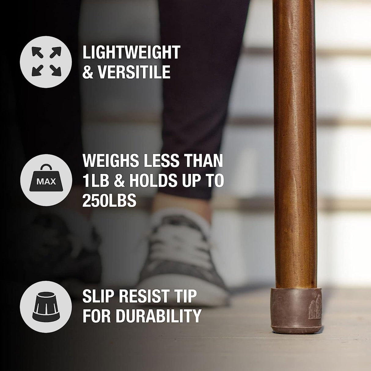 Walking Stick Brazos™ Free Form Wood 48 Inch Height Brown - BeHope