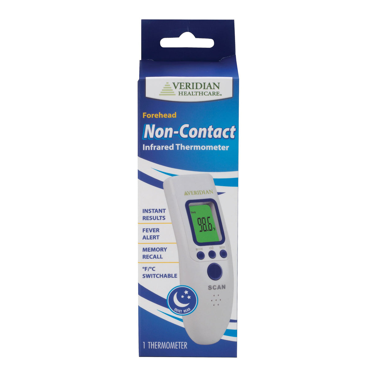 Non-Contact Skin Surface Thermometer Veridian Infrared Skin Probe Handheld - BeHope