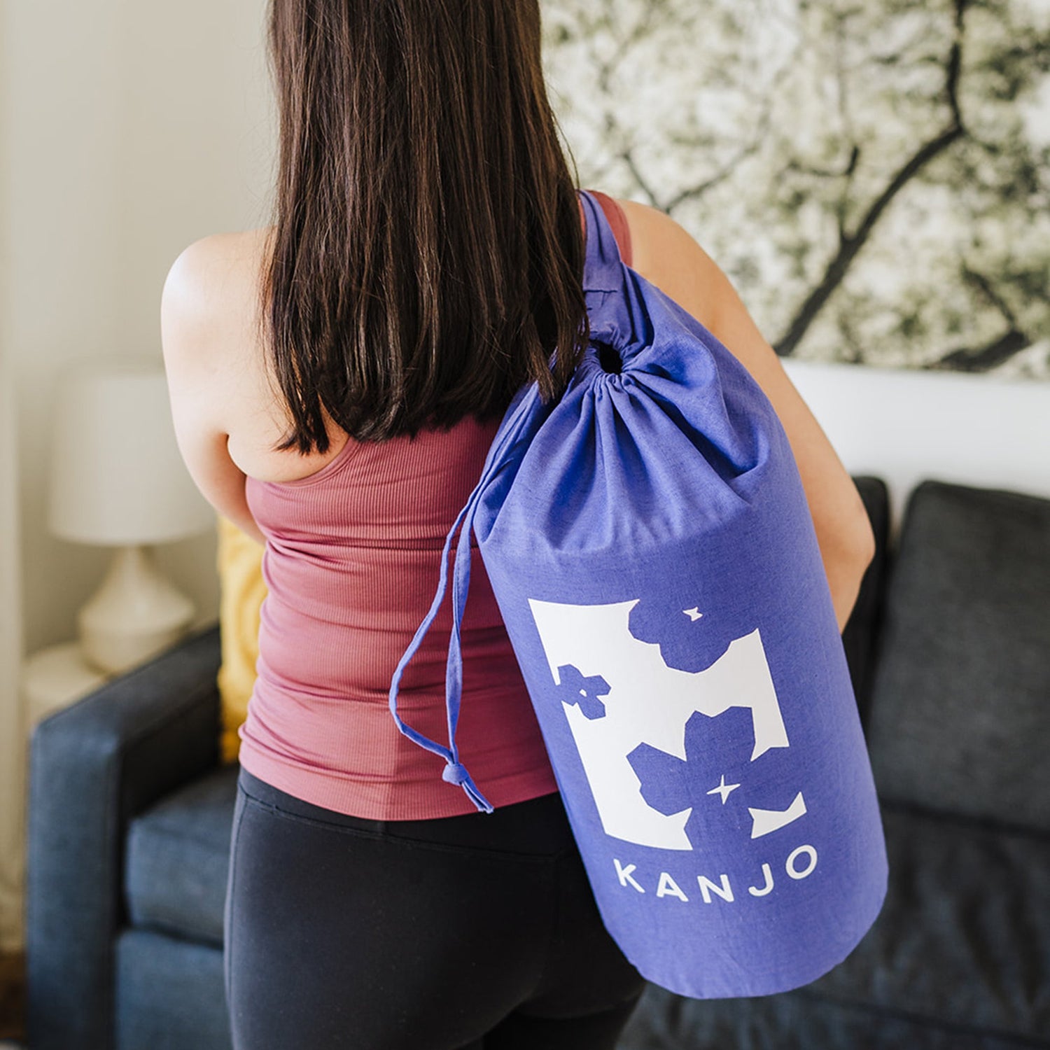 Kanjo Acupressure Mat Set Periwinkle Cotton Linen Blend / Foam / Plastic Mat: 17 X 28 Inch / Pillow: 6 X 14 Inch - BeHope