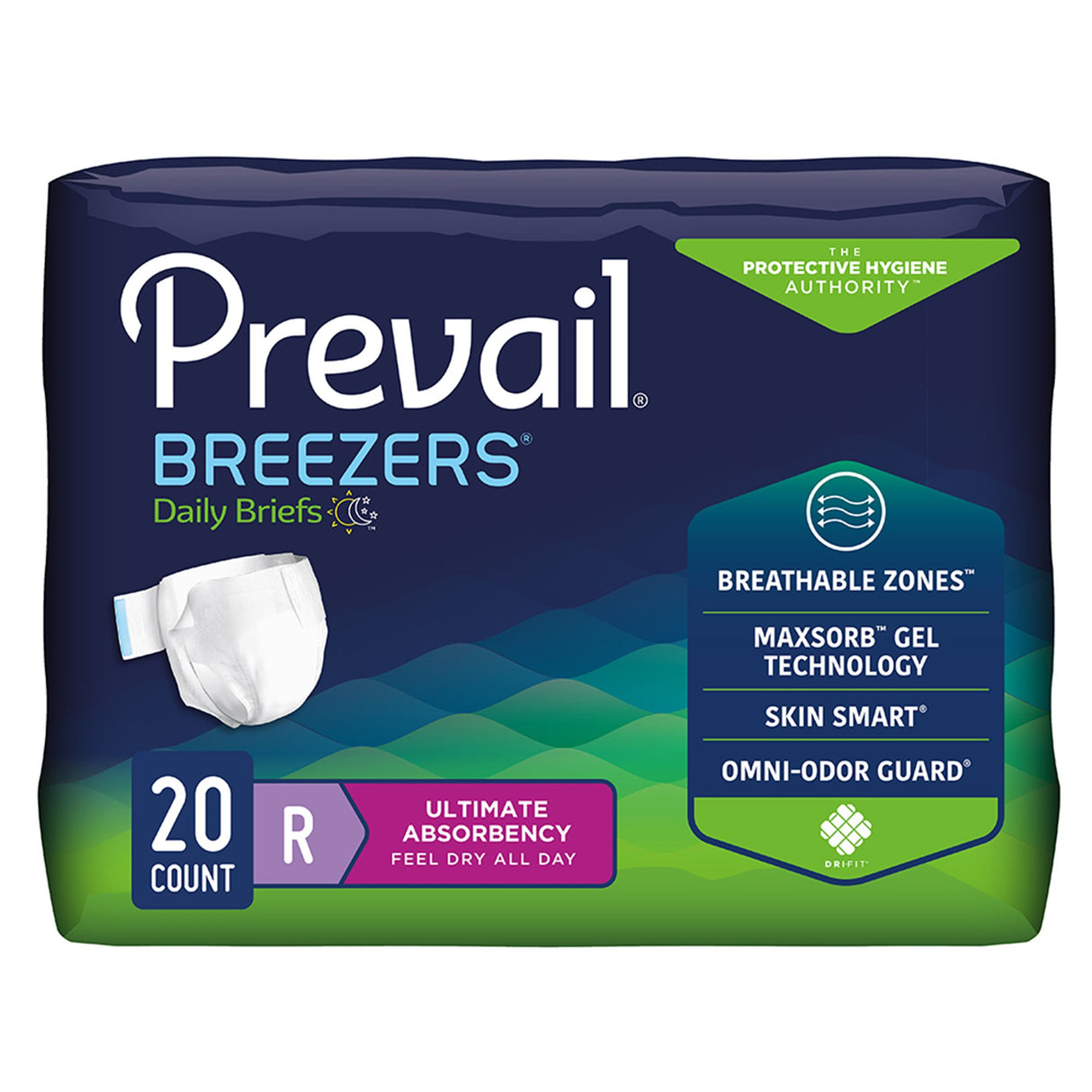 Unisex Adult Incontinence Brief Prevail® Breezers® Regular Disposable Heavy Absorbency - BeHope