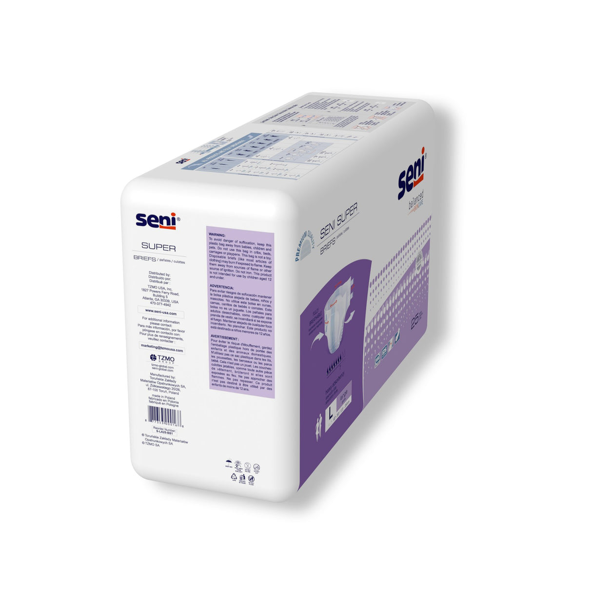 Unisex Adult Incontinence Brief Seni® Super Large Disposable Heavy Absorbency - BeHope