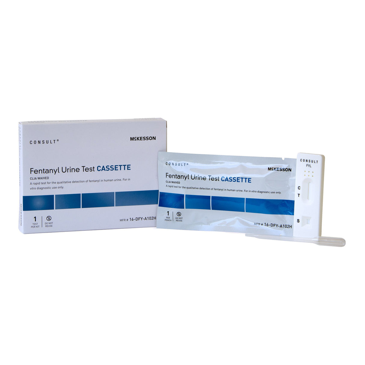 Drugs of Abuse Test Kit McKesson Consult™ Fentanyl (OTC Approved) 5 Tests CLIA Waived - BeHope
