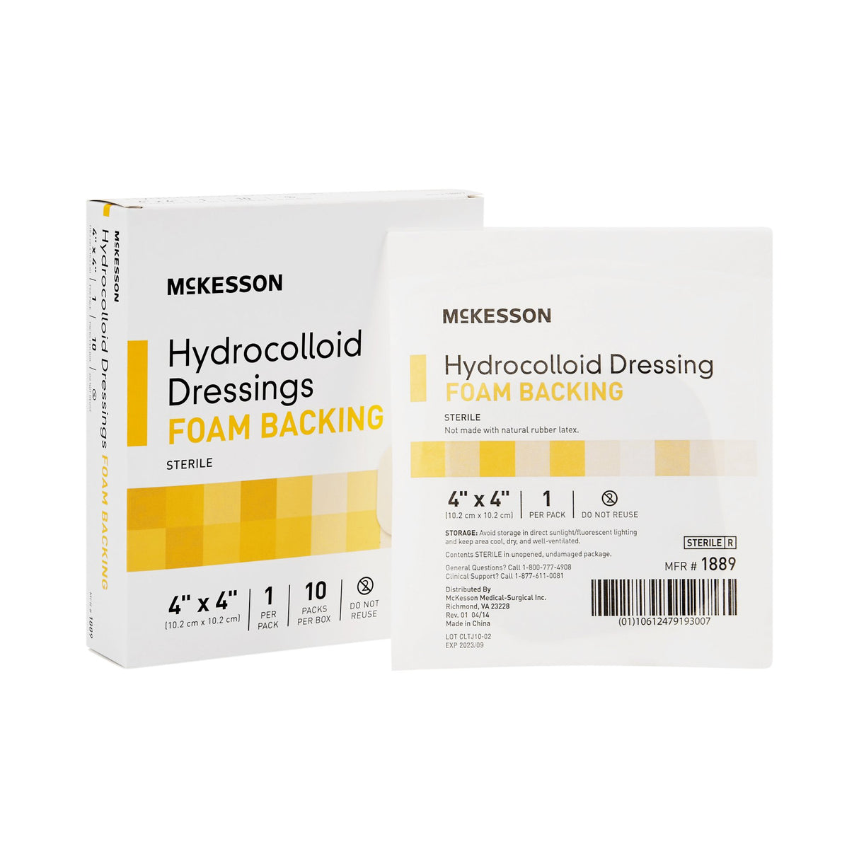Hydrocolloid Dressing McKesson Foam Backing 4 X 4 Inch Square Hydrocolloid / Foam - BeHope