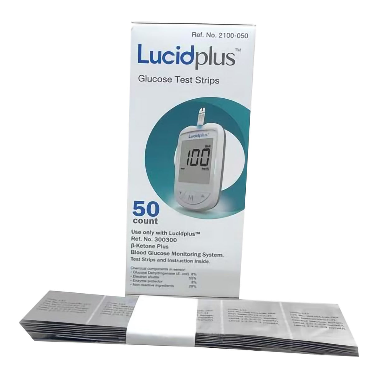 Blood Glucose and Ketone Test Strips Lucidplus™ 50 Strips per Pack - BeHope