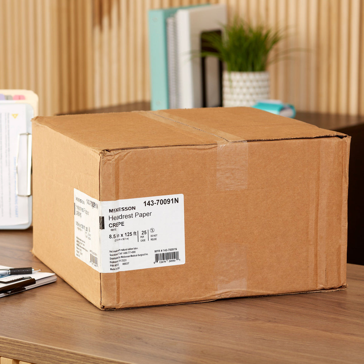 Headrest Paper Roll McKesson 8-1/2 Inch Width 125 Foot Length White Crepe - BeHope